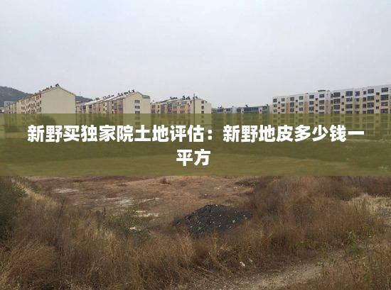 新野买独家院土地评估：新野地皮多少钱一平方 