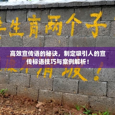 高效宣传语的秘诀，制定吸引人的宣传标语技巧与案例解析！